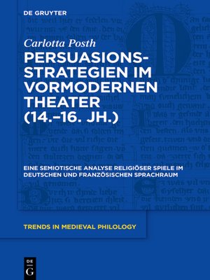 cover image of Persuasionsstrategien im vormodernen Theater (14.–16. Jh.)